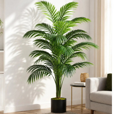  - Large Artificial Palm Tree  Fake Tropical Plant For Indoor Home & Office Décor Uk Pot Not Included