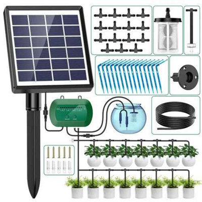  - 50Ft Solar Automatic Drip Irrigation Kit With Watering Time