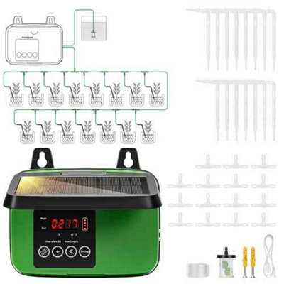  - 3W Solar Automatic Drip Irrigation Kit With Timer For 15 Plants(Pots Not Included)