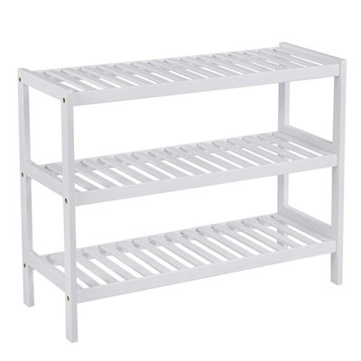  - 3 Tier Bamboo Wooden Shoe Rack Storage Organizer Stand Shelf