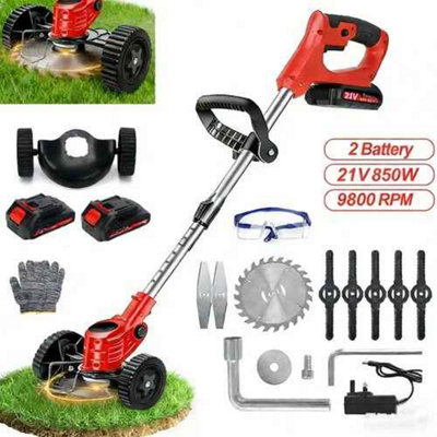 - 21V Cordless Grass Trimmer And Garden Edger With 2 Rechargeable Batteries