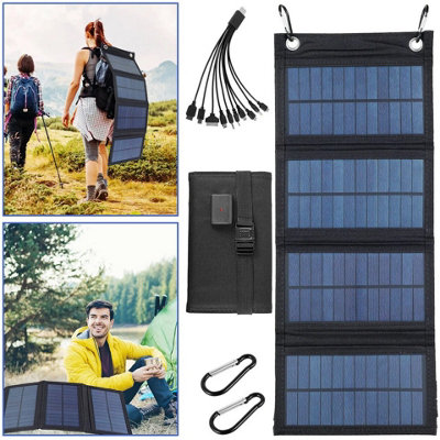 B&Q 20W Foldable Solar Charger Portable Power Panel For Travel And  Outdoor Adventures