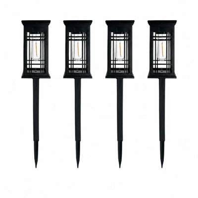  - 4 Pack Solar Stake Lights For Outdoor Garden Pathway Patio Lawn Decorative Lighting