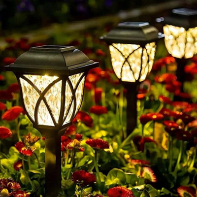  - 6 Pack Led Solar Stake Lights Outdoor Garden Pathway Patio Waterproof Lighting