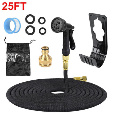 25 Ft Garden Hose With Water Spray Gun For Car Cleaning Watering And Washing