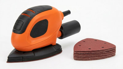  - Electric Palm Detail Sander Corner Sander With 20 Sanding Sheets