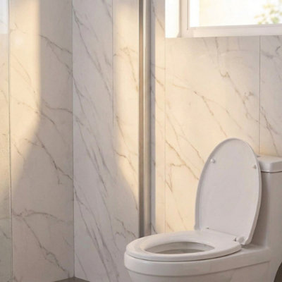  - Soft Close Toilet Seat For Oval Toilets Anti Bacterial Bathroom Bowl Cover With Quick Release Hinges