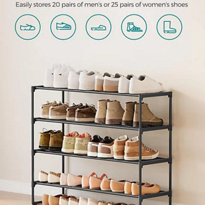  - 4 Tier Shoe Rack Metal Storage Organiser Stackable