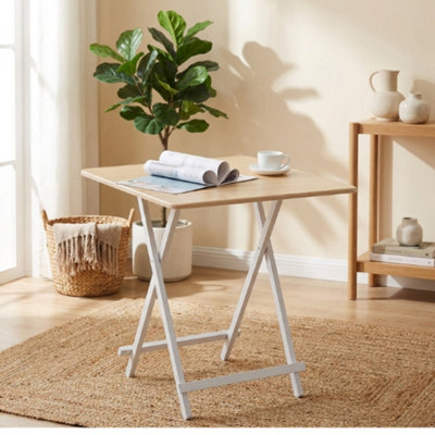  - 70Cm Square Folding Wooden Dining Table Space Saving Kitchen Table
