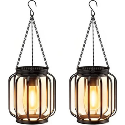  - 2X Solar Powered Led Hanging Lantern Light