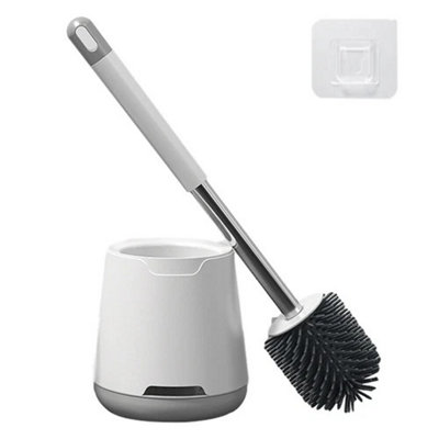  - Toilet Brush And HolderSoft Silicone Toilet Brush With Quick Drying Holder Set