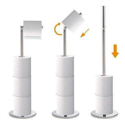  - Toilet Roll Holder Stainless Steel Freestanding