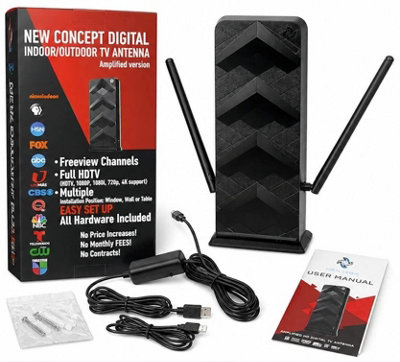 B&Q Freeview Digital Tv Aerial Amplified Indoor Outdoor 4K Hdtv