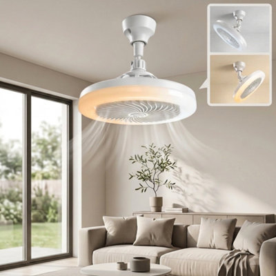  - 50W 2 In 1 Led Ceiling Fan Light With Remote Dimmable E27 Lamp