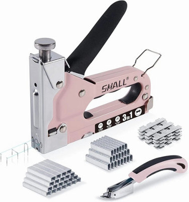  - Heavy Duty Staple Gun Tacker Upholstery Nail Gun With 3000 Staples
