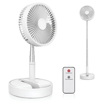  - 7200Mah Usb Rechargeable Foldable Telescopic Desk Fan With Remote