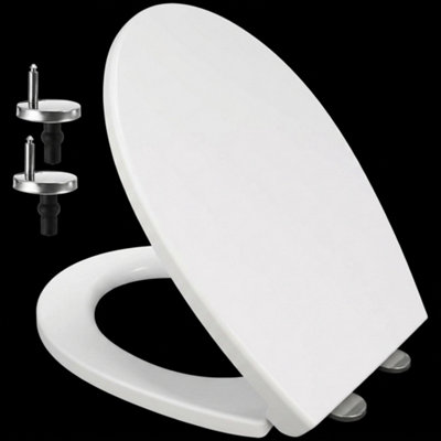  - Soft Close Oval Toilet Seat With Quick Release Hinges Anti Bacterial Bathroom Cover