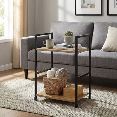  - Slim Side Table Narrow End Table With Storage Oak 29 X 23.5 X 48Cm