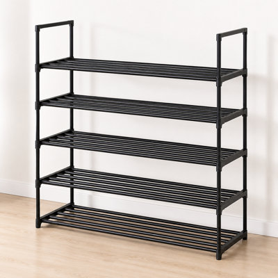  - 5 Tier Shoe Rack Metal Storage Organizer Stackable Shelf Holds 18 To 23 Pairs 100Cm