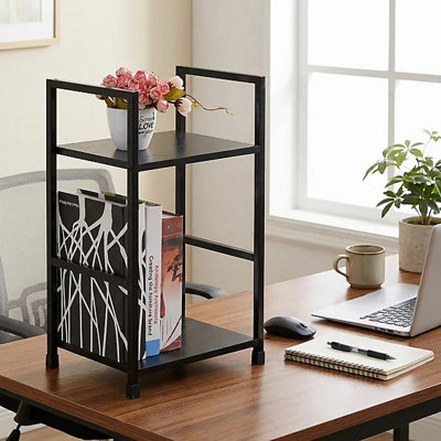  - 2 Tier Bamboo Spice Rack Desktop Storage Organiser Kitchen Shelf