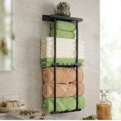  - Adjustable Self Adhesive Towel Rack Wall Mounted Bathroom Towel Holder