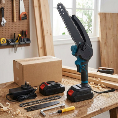  - 21V 8 Inch Rechargeable Pruning Saw Kit Cordless Garden Maintenance Tool With 1 Battery