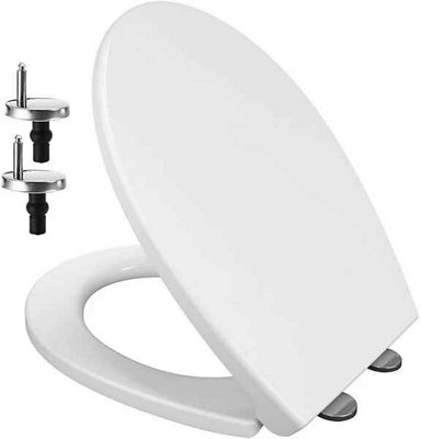  - Soft Close Oval Toilet Seat With Quick Release Hinges Anti Bacterial