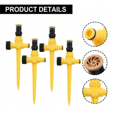  - 4 Pcs 360 Degree Rotating Garden Lawn Sprinkler Automatic Irrigation System