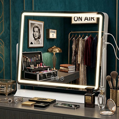  - Hollywood Led Makeup Mirror 50X40Cm With Dimmable Lights & Touch Control