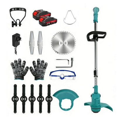  - 21V Cordless Grass Trimmer With 2 Batteries Electric Garden Edger