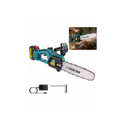  - 21V 12 Inch Brushless Cordless Chainsaw For Wood Cutting And Pruning With A Battery