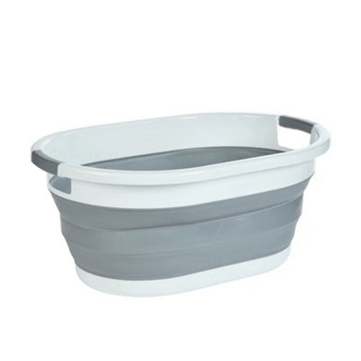  - Silicone Collapsible Laundry Basket Folding