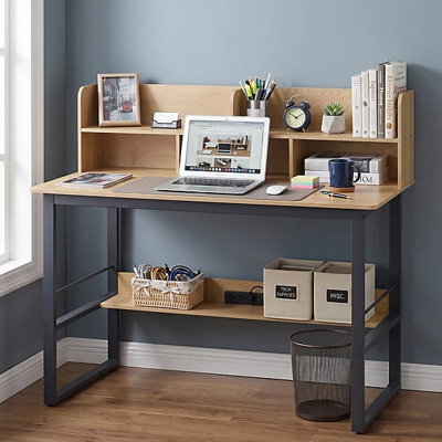  - 120Cm Computer Desk With Storage Hutch And Shelf