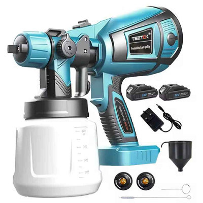  - Cordless Paint Sprayer 1000Ml Hvlp Spray Gun With 2 Batteries Compatible With Makita 18V