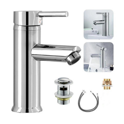  - Chrome Cloakroom Basin Mono Mixer Tap With Waste