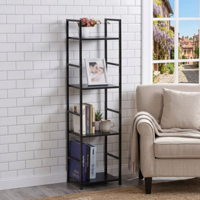  - 4 Tier Bookshelf Storage Shelving Unit Black 29 X 23.5 X 112 Cm