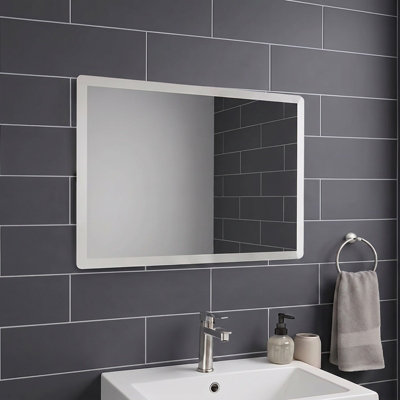  - 600X450mm Rectangular Bevelled Edge Frameless Bathroom Wall Mirror Portrait Or Landscape