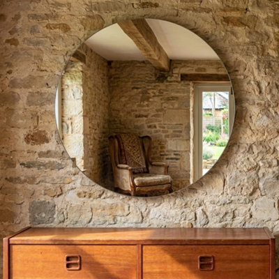  - 50Cm Round Frameless Wall Mirror For Bathroom Vanity