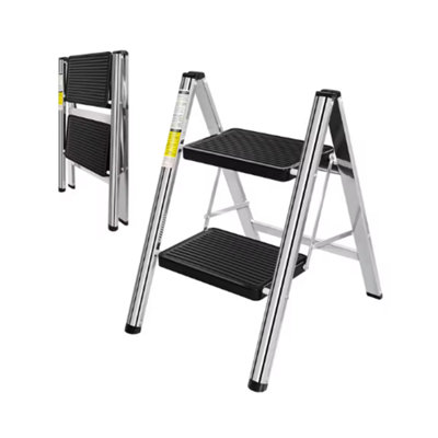  - 2 Step Folding Stool Lightweight Anti Slip Step Ladder 330 Lbs Capacity