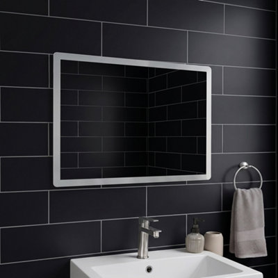  - 600X450mm Frameless Bevelled Edge Bathroom Wall Mirror   Sleek Portrait Or Landscape Design
