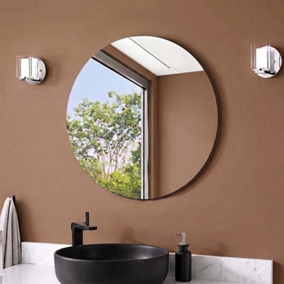  - 40Cm Round Frameless Wall Mirror For Bathroom Vanity Or Entryway