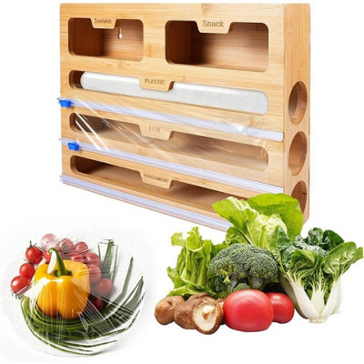  - 5 In 1 Kitchen Foil Cling Film Dispenser Roll Organiser