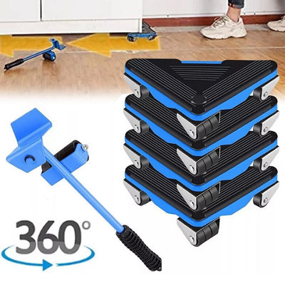 - Heavy Duty Furniture Mover Set 4 Moving Rollers And 1 Furniture Lifter