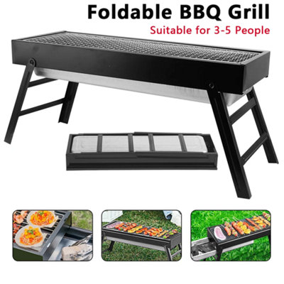  - Large Portable Folding Charcoal Bbq Grill Steel Barbecue For Garden And Picnic
