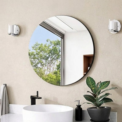  - Modern 40Cm Round Frameless Vanity Mirror Wall Mounted Bathroom & Home Mirror