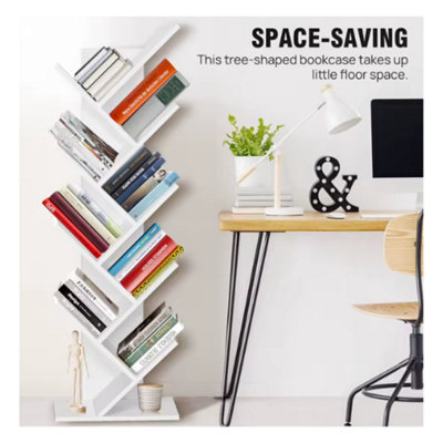  - 9 Tier Tree Bookshelf Floor Standing Storage Bookcase