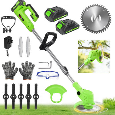  - 21V Cordless Grass Strimmer Weed Trimmer With 2 Batteries