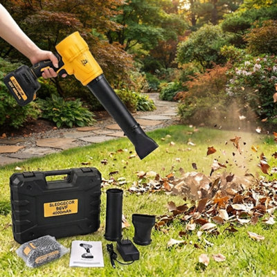 B&Q High-Speed 21V Cordless Leaf Blower With 4000Mah Battery  Charger