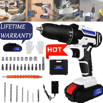 B&Q 21V Cordless Drill Driver Kit With Battery And 29 Piece Bits