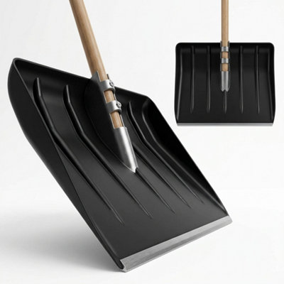 B&Q 120Cm Snow Shovel Lightweight Plastic Snow Pusher With Long Handle